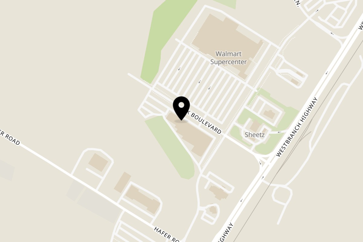 Map showing the location of Original Italian Pizza Family Restaurant on 165 AJK Blvd in Lewisburg